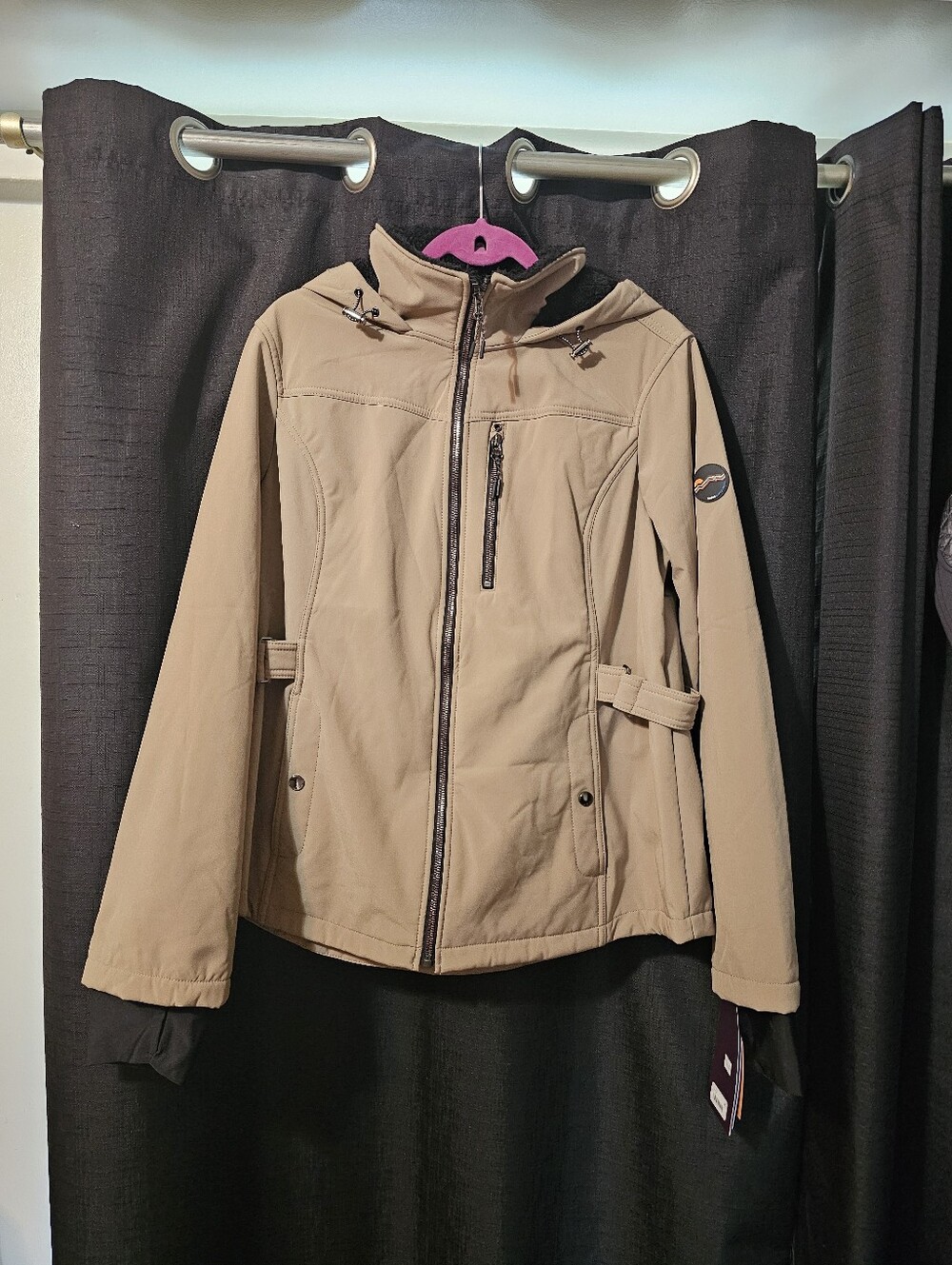 HFX Outdoors Black Softshell Jacket with Tan Accents XXL